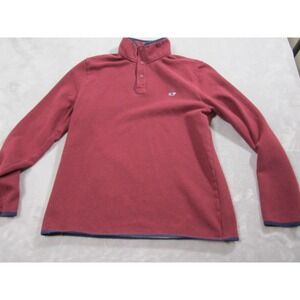 Vineyard Vines Sweatshirt Mens Small Maroon Snap Mock Neck Shep Shirt Pullover